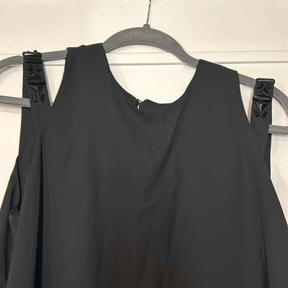 Black Flowy Blousewith Black Beads-sz large - Picture 7 of 16